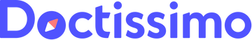 Blue and purple Doctissimo logo with a stylized compass icon integrated into the letter D on a white background.